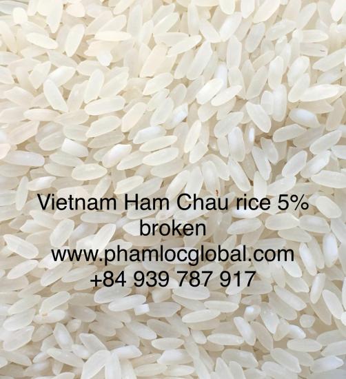 Vietnam Medium grain white rice Ham Chau 5% broken