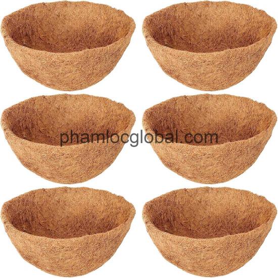 Hanging Basket Coco Liners Replacement, 100% Natural Round Coconut Coco Fiber Planter Basket Liners for Hanging Basket Flowers/Vegetables
