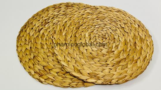 Water Hyacinth Hand Woven Placemats, Straw Placemats, Round Woven Placemats  for Dining Table