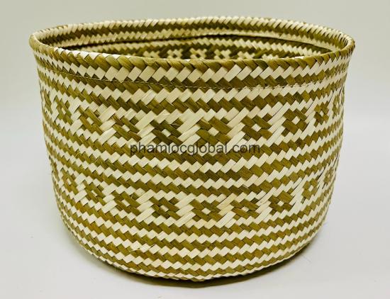 Hand Woven Seagrass Baskets Indoor for Pot, Home Boho Decor, Storage Laundry Picnic Grocery Straw Bag