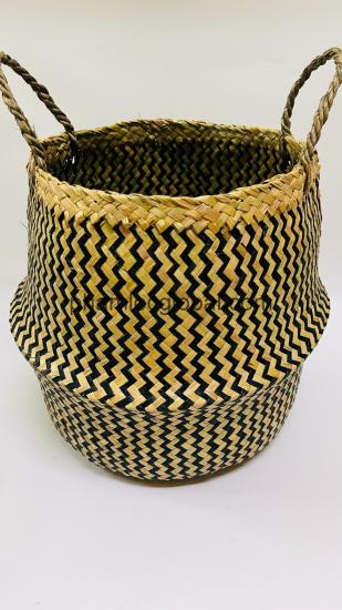 Straw Wicker Storage Basket Dual Handle Plant Basket Indoor Planter Decorative Flower Pot Cover