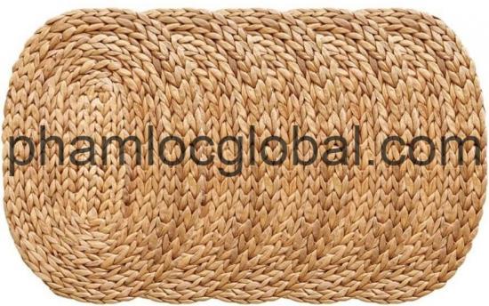 Water Hyacinth Hand Woven Placemats, Straw Placemats, Oval Woven Placemats  for Dining Table