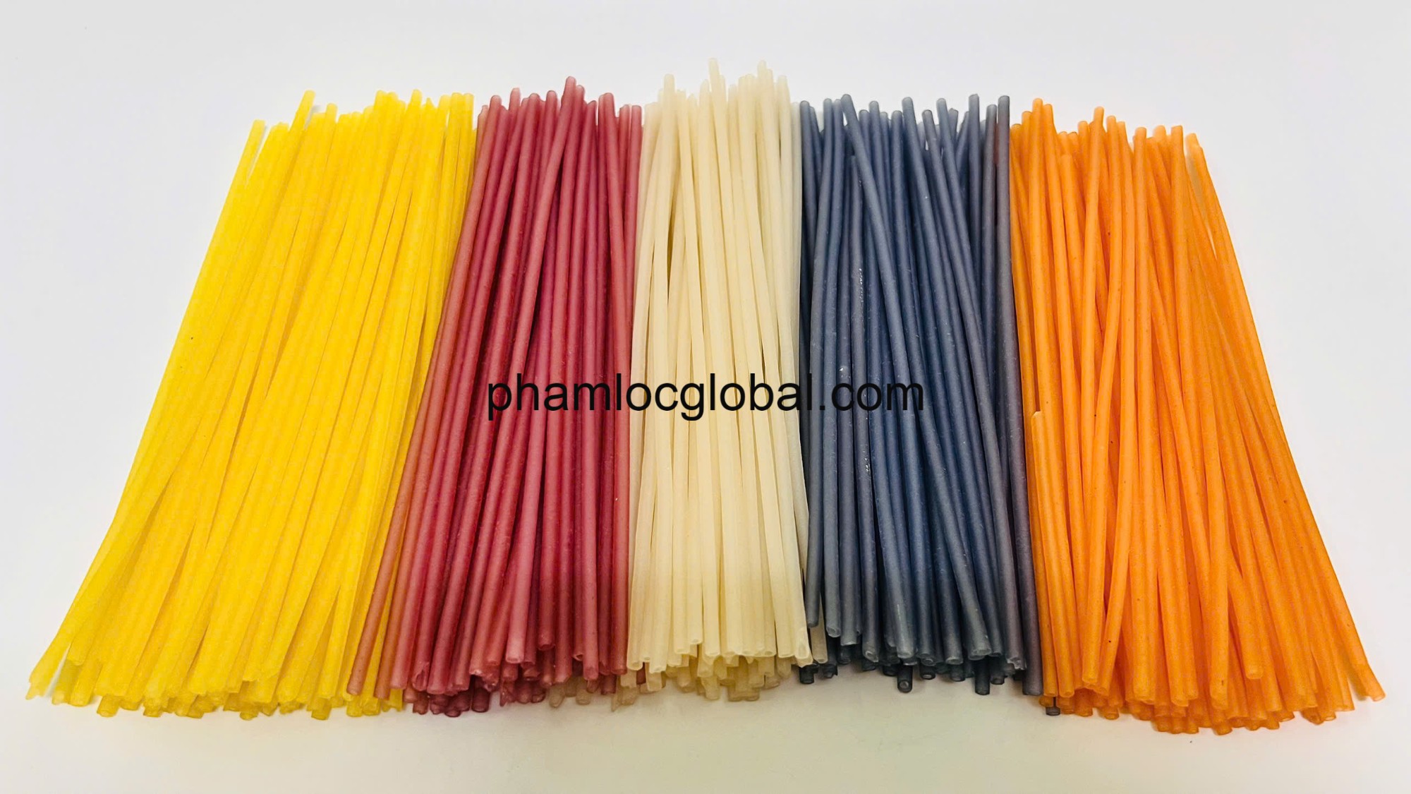 RICE NOODLE TUBE SHAPED- 100% NATURAL COLOURS FROM VEGETABLE